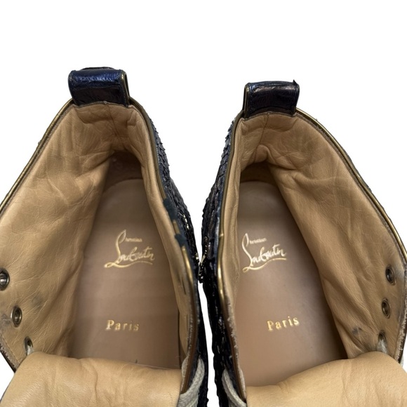 Christian Louboutin Blue Snakeskin Athletic Shoes main image 4